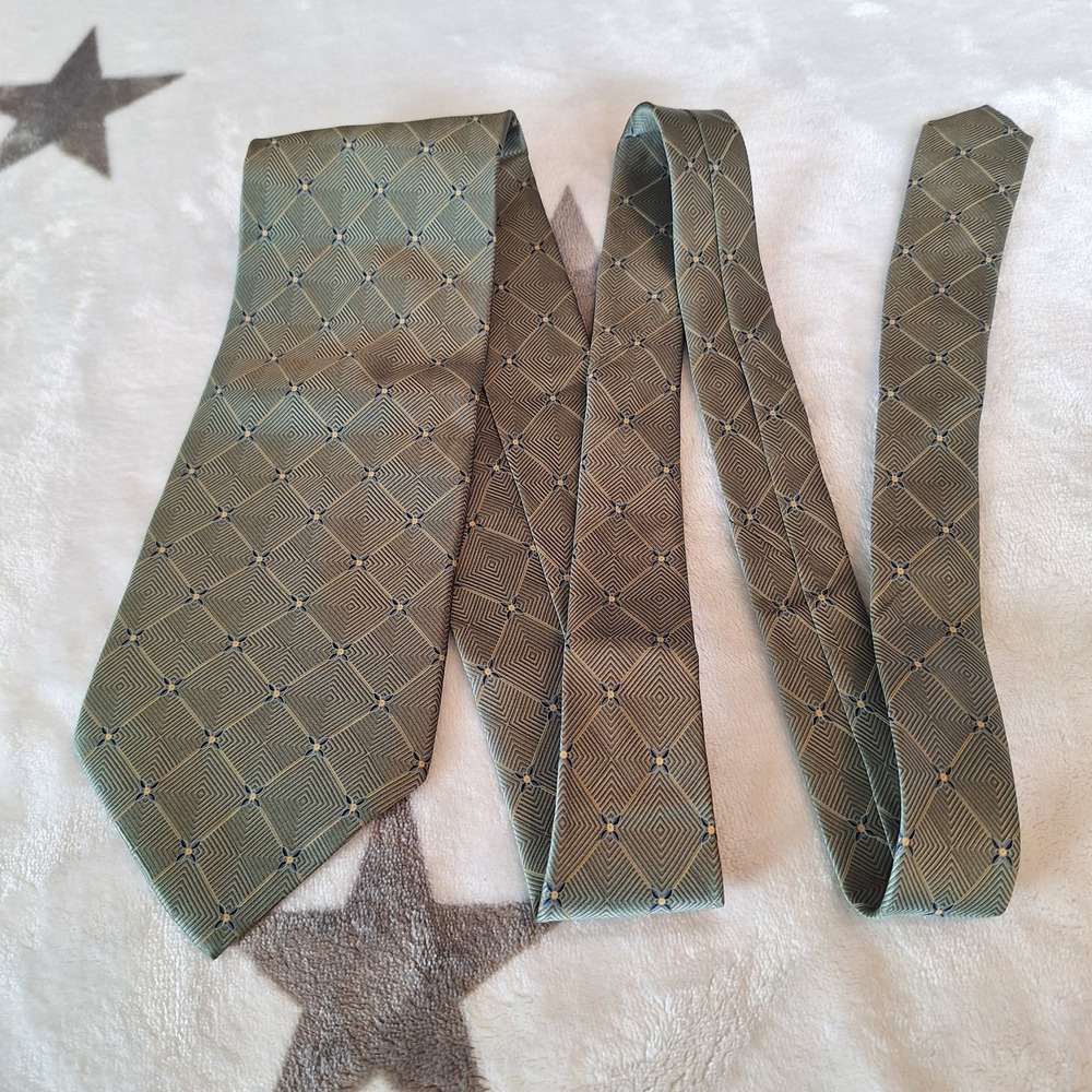 Nautica Light Green Gray 100% Silk Men's Neck Tie Made In USA